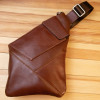 Плечевая кожаная сумка GRANDE PELLE коричневая (GP0358brown)